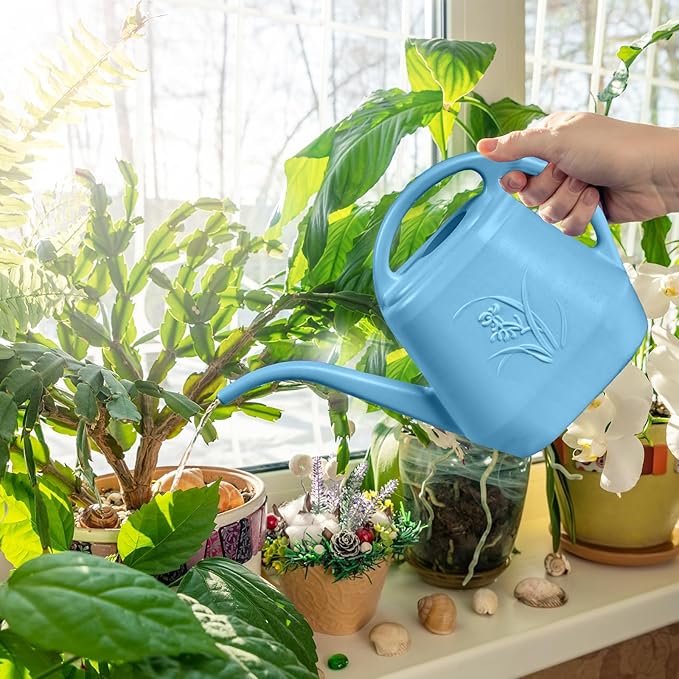 ZXJ Plant Watering Can - for Indoor and Outdoor Home Garden Plants - with Long Spout - Skye Blue - 1/2 Gallon