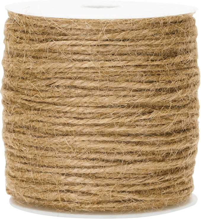 KINGLAKE Jute Twine String 3mm Natural Jute Twine 328 Feet Heavy Duty Hemp Brown Twine String for Crafts, Gift Wrapping, Packing, Home Decor and Holidays