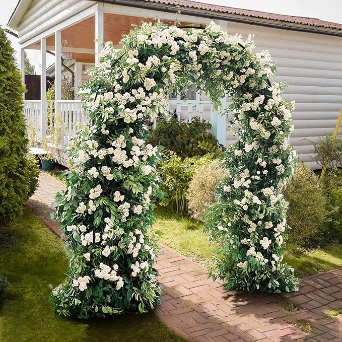 VINGLI Garden Arbor Arch, Wedding Arch Archway for Ceremony Party, Durable Steel Trellis for Plant Climbing, Christmas Decorations Pergola for Backyard, Lawn, Patio, Yard