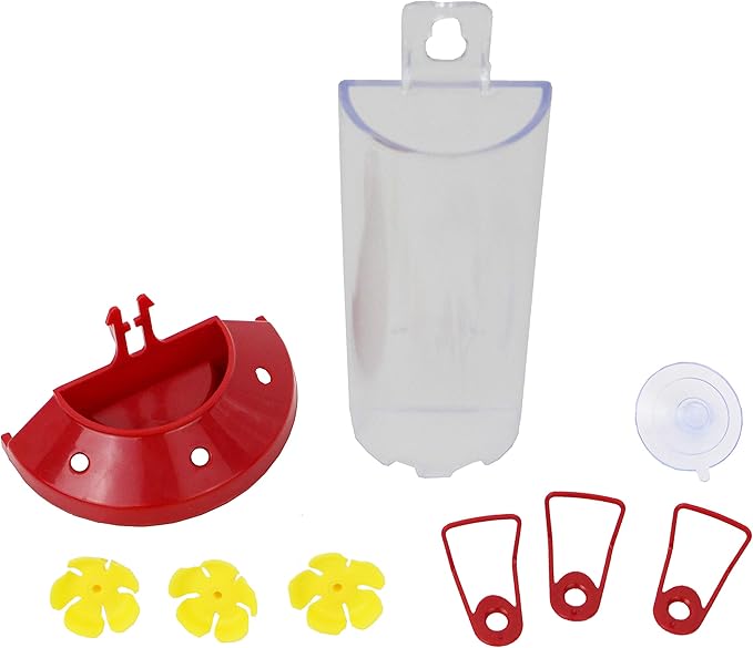 Perky-Pet Plastic Window Mount Hummingbird Feeder with Perches - 8 oz Hummingbird Nectar Capacity,217 -Hummingbird feeders for Outdoors,(Pack of 6)