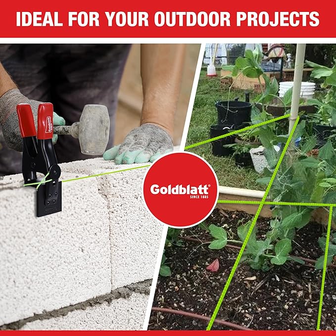 Goldblatt Mason Line, 250 Feet #18 Braided Nylon String, Perfect for Gardening or Masonry Tools