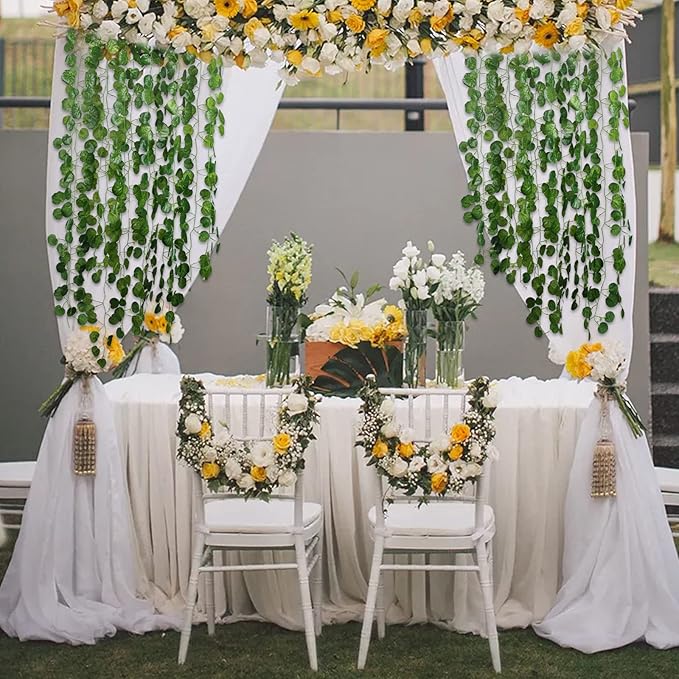 36 Pack 248 Ft Fake Vines Hanging Greenery Artificial Plants Faux Silk Green Leaves Garlands Living Room Wall Decor for Bedroom Office Garden Outdoor Wedding Jungle Party Decoration