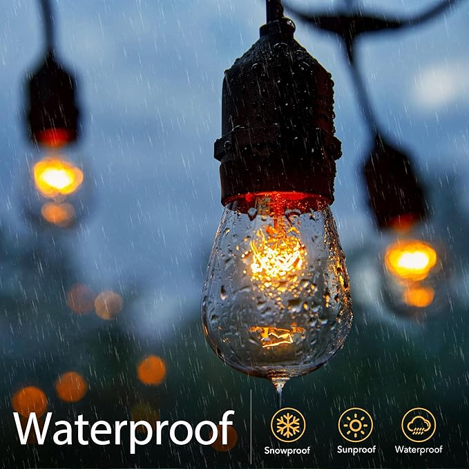 30 Pack S14 Clear Bulbs 11 Watt Warm Replacement Incandescent Glass Light Bulbs with E26 Medium Base for Indoor and Outdoor Commercial Grade Outdoor Patio Vintage String Lights