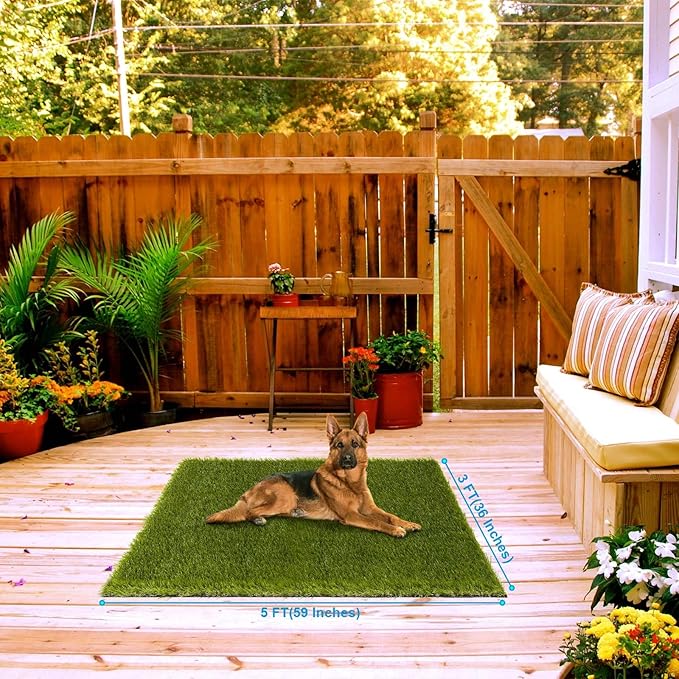 Artificial Grass Outdoor, 3x5 Ft Realistic Artificial Turf Grass Rug, Large Fake Grass for Dogs Indoor Outdoor Garden Lawn Landscape Patios Decoration