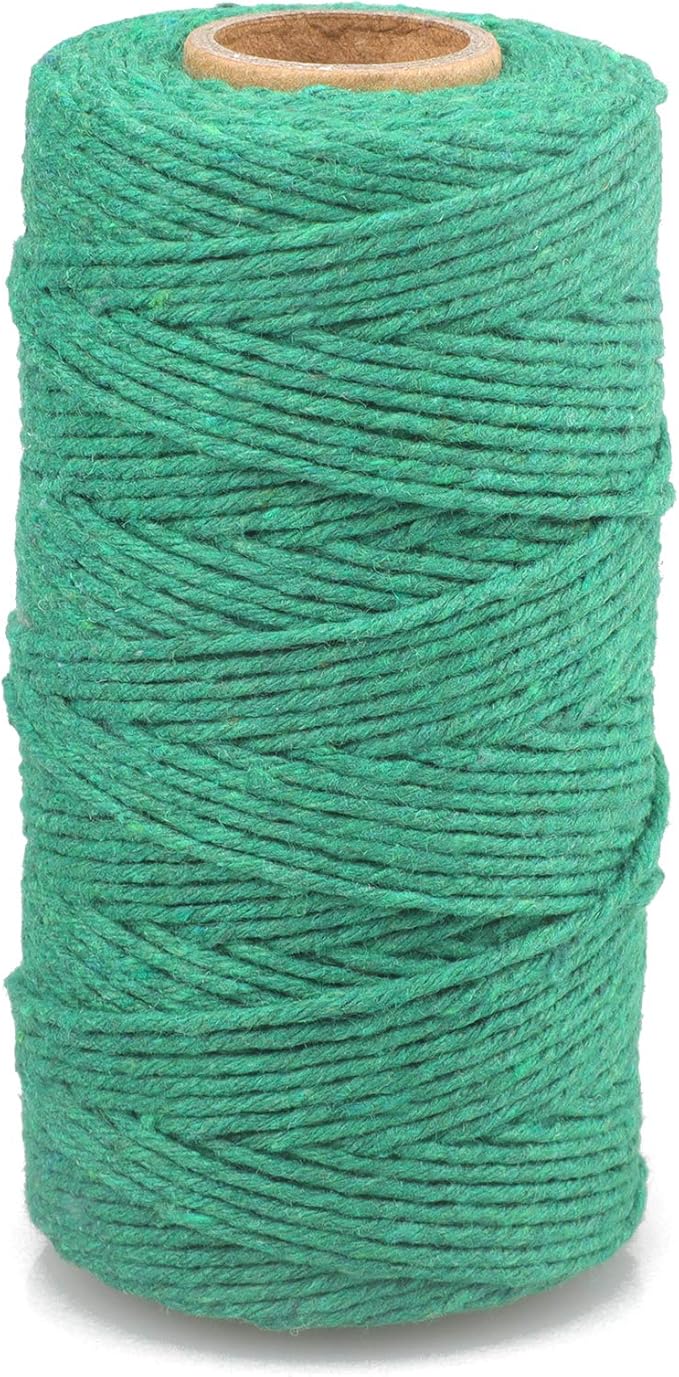 jijAcraft Green Twine String, 328 Feet St. Patrick's Day Bakers Twine String, 2MM Heavy Duty Packing String for St. Patrick's Day DIY Crafts Decoration, Gift Wrapping, Present Craft Wrapping