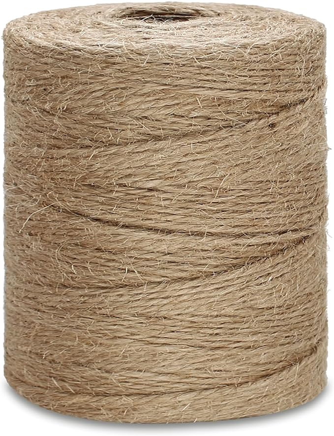 Jute Twine String 3mm Natural Thick Garden Twine String 1000 Feet Heavy Duty Hemp Brown Twine String for Crafts, Gift Wrapping, Photos String, Home Decor, Wedding, Christmas and Gardening.