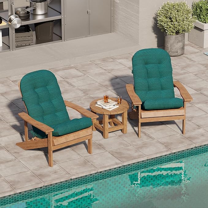 Crestlive 50x20x4 Inch Adirondack Chair Cushion Outdoor Rocking Chair Cushions Water & Fade Resistant High Back Patio Chair Cushions Set of 2 Thick Patio Replacement Cushion, Malachite