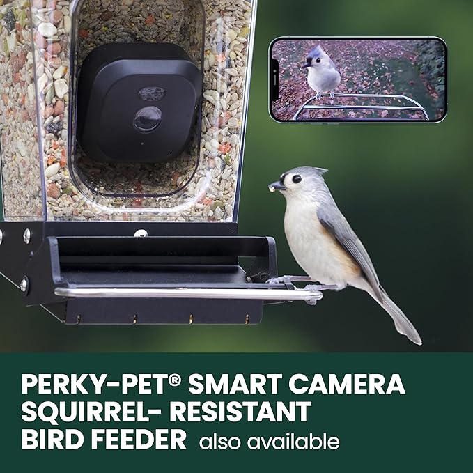 Perky-Pet Smart Bird Feeder with Camera for Hummingbirds - 20 oz Nectar Capacity, Motion Activated 1080p HD, WIi Fi, Camera Feeder Gift Idea