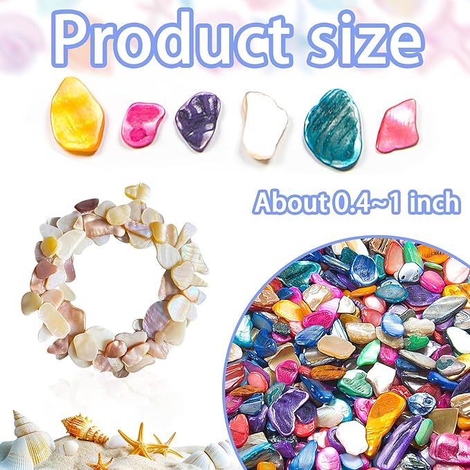 Crushed Shells for Decoration, 14.5 oz Natural Crushed Seashells Mosaic Sea Shell Fragments, Irregular Seashell Slices for Crafts, Home, Vase Fillers, Wedding Party, Landscaping (Mixed Color)