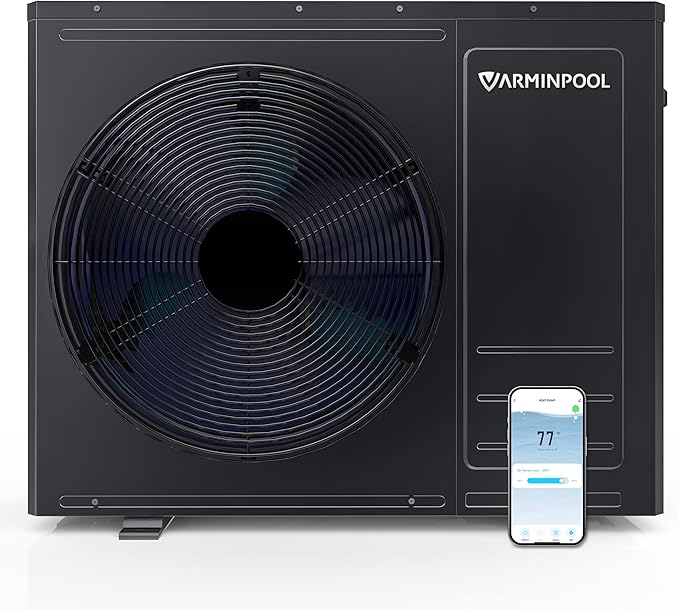 Smart WiFi Control via APP 35100 BTU Pool Heat Pump for 10000 Gals In and Above Ground Pools, Heating and Cooling Mode, Titanium Heat Exchanger, 240V