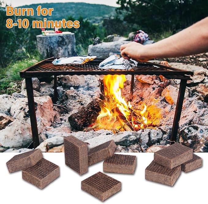 HGD Fire Starter, Mini Natural Fire Starters for Campfires, BBQ Grill, Charcoal Chimney, Outdoor Pit, Indoor Fireplace, Wood Stove - Water Resistant Firestarter Sticks - Camping Accessories Essentials