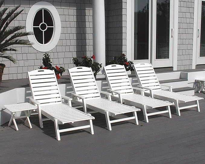 POLYWOOD NCC2280MA-P Nautical Arms Chaise, Mahogany