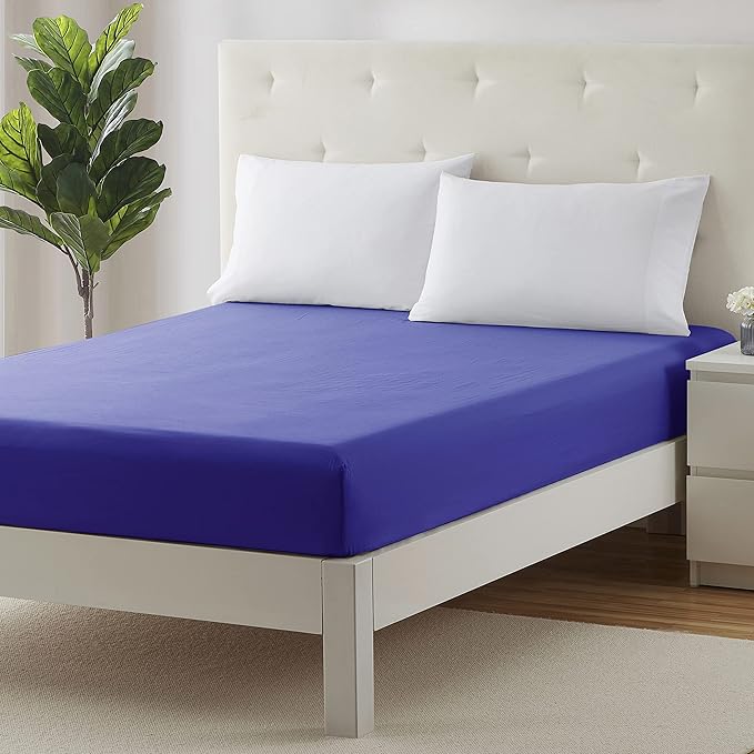 Clara Clark Fitted Sheet, Extra Deep Pocket Fits Deep Mattress, Luxury Soft Fitted Sheet Only, Twin XL Royal Blue
