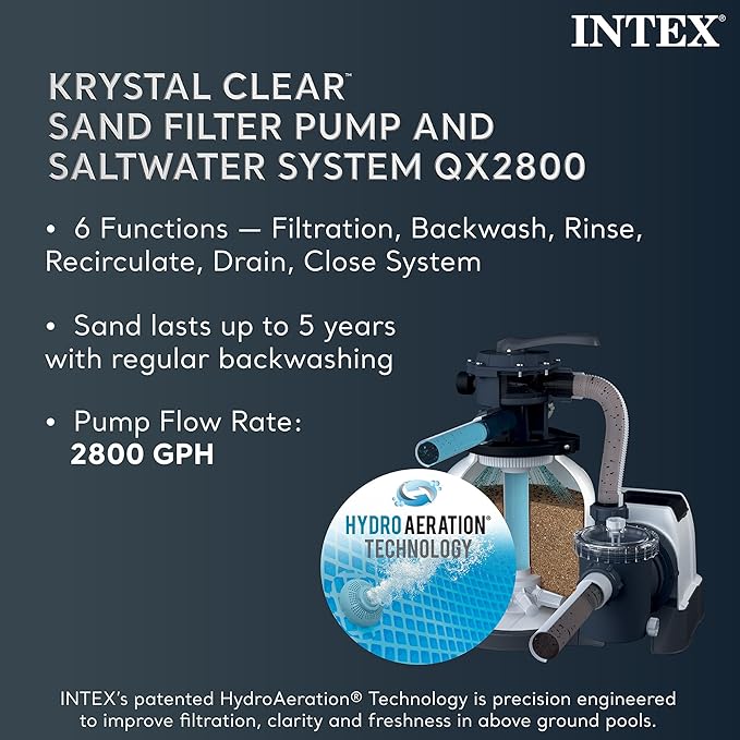 Intex 26377EH Ultra XTR 32ft x 16ft x 52in Above Ground Swimming Pool Set with Sand Filter Pump and OptiFlow 50lb Premium Filter Sand (3-Pack)