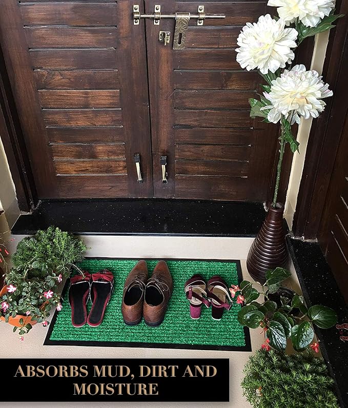 LuxUrux Durable Rubber Door Mat - Heavy Duty, Indoor/Outdoor (17'' x 30'') - Easy Clean, Waterproof, Low-Profile - Ideal for Entryways, Patios, Garages