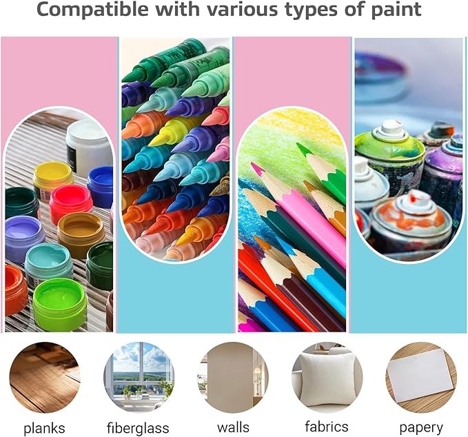 Baby Shower Stencils for Painting, 64PCS 3x3 Inch Plastic Stencils for Crafts Reusable, with Animals, Stars, Moons & Baby Designs, for Nursery Decor, Baby Shower Gifts & Kids Room