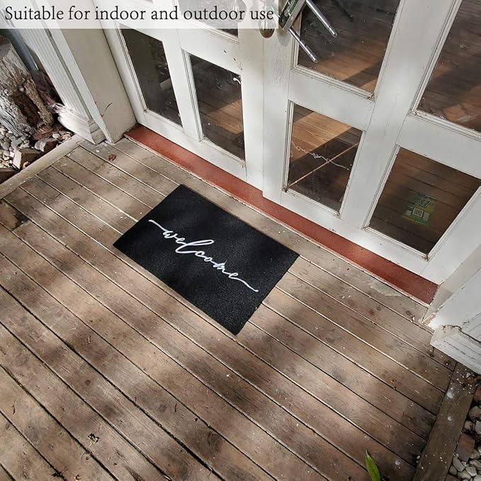 AAZZKANG Welcome Mat Door Mats Outdoor with Non Slip Rubber Backing Front Door Mat Easy to Clean Indoor Doormat for Entrance,High Traffic Areas,Patio 18"x30"