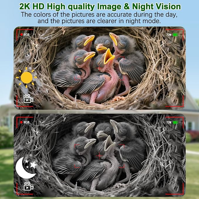 Bird House with Camera, 4MP Smart Birdhouse Camera with Solar Powered, Birdhouse Cameras for Families, Motion Detection & 32GB SD Card, Watch Bird Nesting & Hatching in Real Time