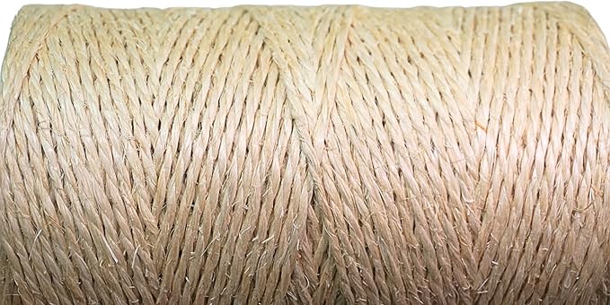 Premium Brazilian Sisal Twine, Natural Fiber 100% Sisal, Heavy-Duty, Ultra Durable, Ideal for DIY Projects, Home Decor, Gardening, Crafting, Gifting, Wrapping (1050 ft / 320 m Coil)