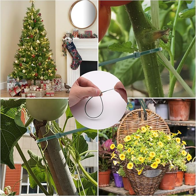 Green Zip Ties 8 inch (5000 Pack), 45lb Tensile Strength, Cable Ties for Indoor and Outdoor Use, UV and Cold Resistant Wire Ties for Home, Garden, Fencing, Glufirm