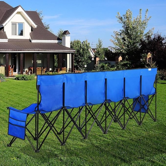 Yaheetech Foldable Sideline Bench 600D Oxford Double Layer Fabric