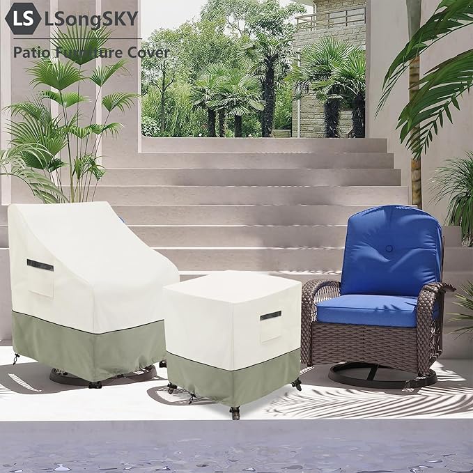 Patio Wicker Side Table Cover,Waterproof Square Patio Small Side Table Cover,Suitable for 3-Piece Outdoor Wicker Patio Bistro Set Side Table,22W x 22D x 18H inch.
