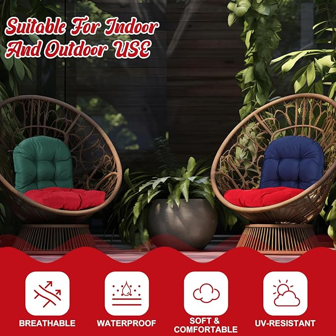 Thyle Outdoor Chair Cushions Set of 6 Waterproof Sun Protection Square Tufted Overstuffed Patio Furniture Seat Cushion for Patio Furniture Dining Indoor 19" x 19" (Bright)
