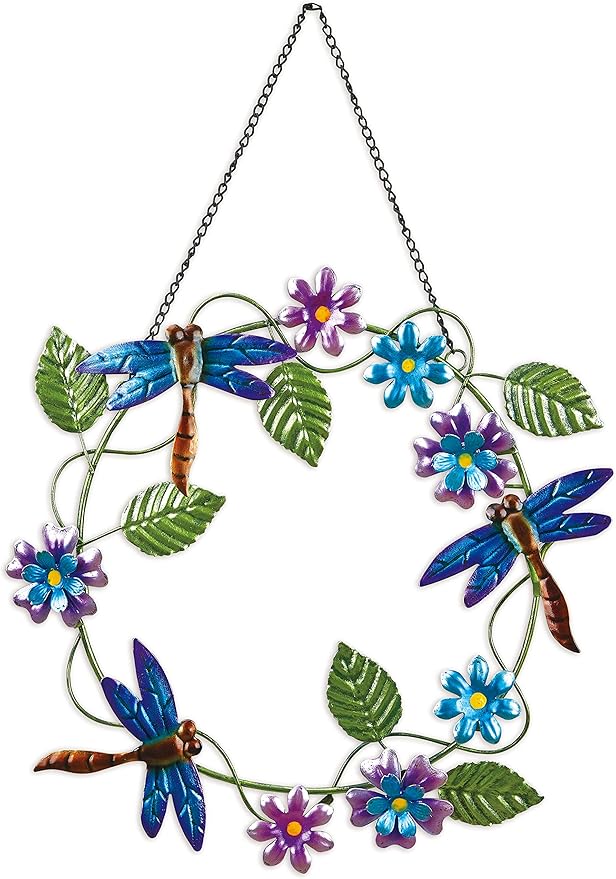 Sunset Vista Designs Dragonfly Wreath, 13.38-inch Height, Home Decor, Door Wall Accessories