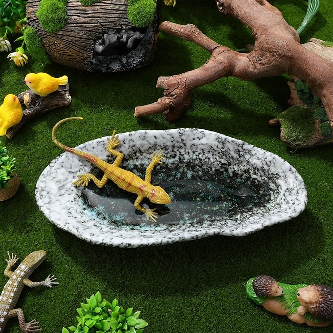 Butterfly Puddler Garden Stone, 8.25inch Outdoor Butterfly Feeder Bee Watering Station Ceramic Bird Bath Water Food Holder for Feeding for Yard Lawn Decoration