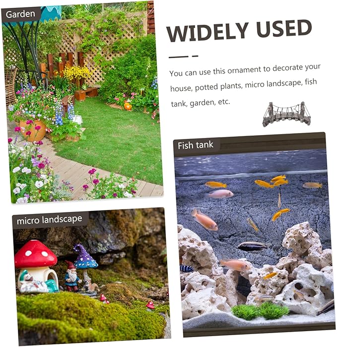 LIFKOME Miniature Resin Garden Bridge Decoration 6.10In DIY Landscaping Outdoor Bonsai Bridge Model Figurine for Patio Lawn Home