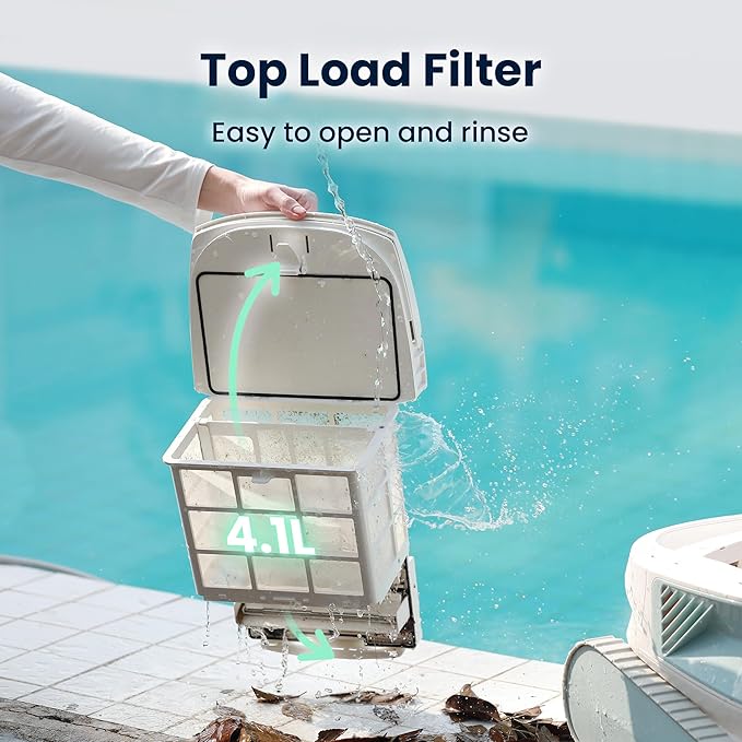 Chasing Hydro 4 SE Pool Vacuum for Inground Pools | Robot Cleaner for Floor, Wall & Waterline | Always Cleaning, Never Charging | 40ft Cord | 4.1L Filter Basket for Inground & Above Ground Pools