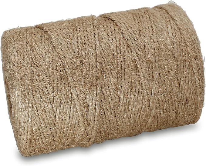 Jute Twine String 3mm Natural Thick Garden Twine String 1000 Feet Heavy Duty Hemp Brown Twine String for Crafts, Gift Wrapping, Photos String, Home Decor, Wedding, Christmas and Gardening.