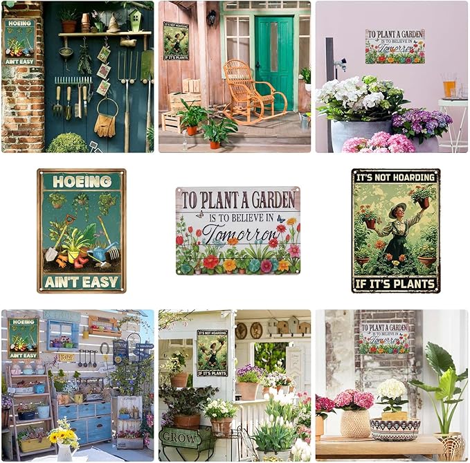 3PCS Funny Metal Garden Signs Decor for Outside,Patio,Yard,Backyard,Gardening Gifts for Women,Gardeners,and Plant Lovers,Garden Decorative Outdoor Accessories Essentials Supplies