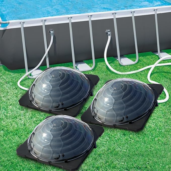 VINGLI Solar Pool Heater Above Ground Domed Solar Powered Swimming Pool Heater Contour Pool Heating Coil (3 Packs)
