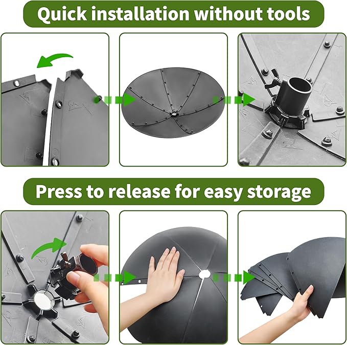 TCBWFY 18 Inches Squirrel Proof Baffle for Protecting Bird Feeders and Houses,Heavy-Duty Pole Mount Raccoon and Squirrel Guard Stopper for Outside Shepherd Hooks,Bird Feeder Accessories