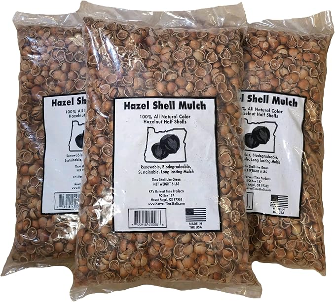 Hazel Shell Mulch Amendment Product - 6 lbs (Hazelnut Shells)