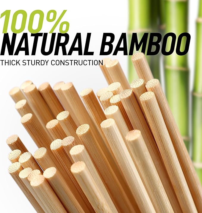 Zulay Kitchen Authentic Bamboo Marshmallow Smores Sticks - 30" Extra Long 5mm Heavy-Duty Bamboo Skewers - Ideal for Grilling & Camping