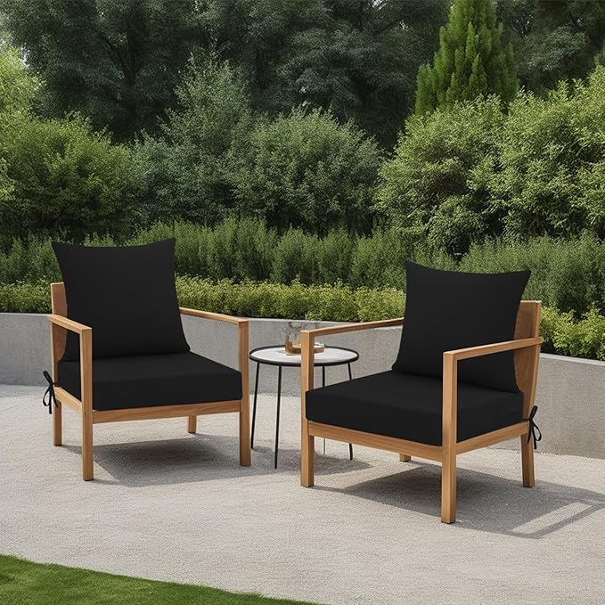idee-home Outdoor Cushions for Patio Furniture, Outdoor Seat Cushion, Waterproof Hampton Bay Deep Seat Replacement Couch Chair Cushions for Garden Lawn Backyard Deck, 24 x 24