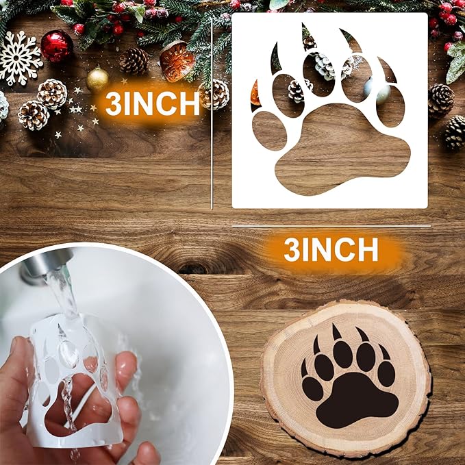 Small Stencils for Painting on Wood Burning Reusable, 3 Inch Reusable Stencil for Craft Ornament Paint Template Stencils for Wall Card Rock Wood Signs Coasters Canvas Home Decor (Animal Wildlife)