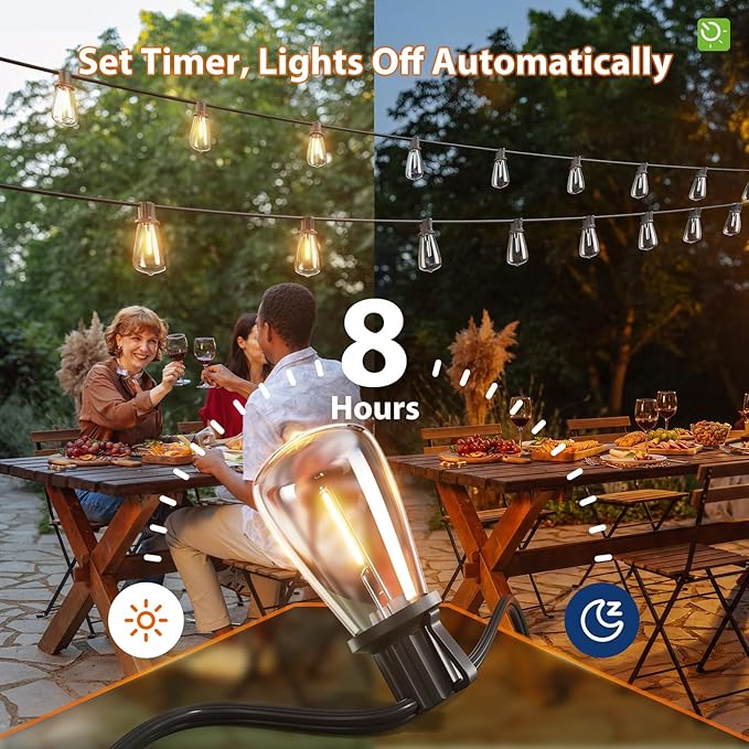 KYY 198FT(192+6) Solar String Lights Outdoor Waterproof with USB Charging & Remote, Dimmable & Timable, Solar Powered Patio Lights with LED Shatterproof Bulbs for Deck Backyard Porch Garden Camping