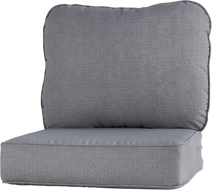 Greendale Home Fashions Outdoor Reversible 2-Piece Deep Seat Cushion Set, Cement