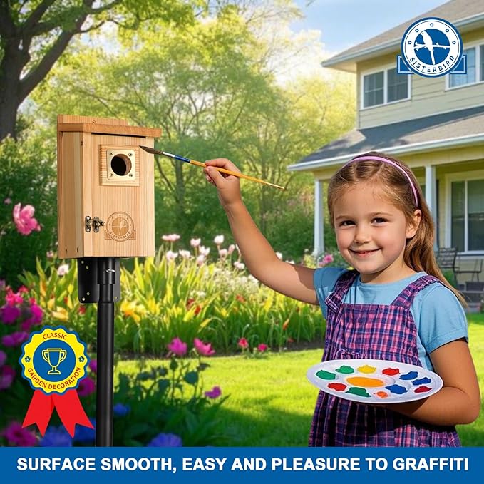 Bird Houses for Outside, Bluebird Houses for Outside, Wooden Birdhouses for Outdoors, Garden Decoration Bird House, Nesting Birdhouse, Bluebird Finch Swallow Wren Chickadee