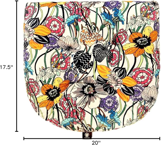 Patio Cushion, Rocking Chair Cushion, Tufted Pads, Set of Upper and Lower with Ties Pack of 2 (2 Sets) - Back 19"×16.5", Seat 16.5"×16.5" (Black Purple Flowers)