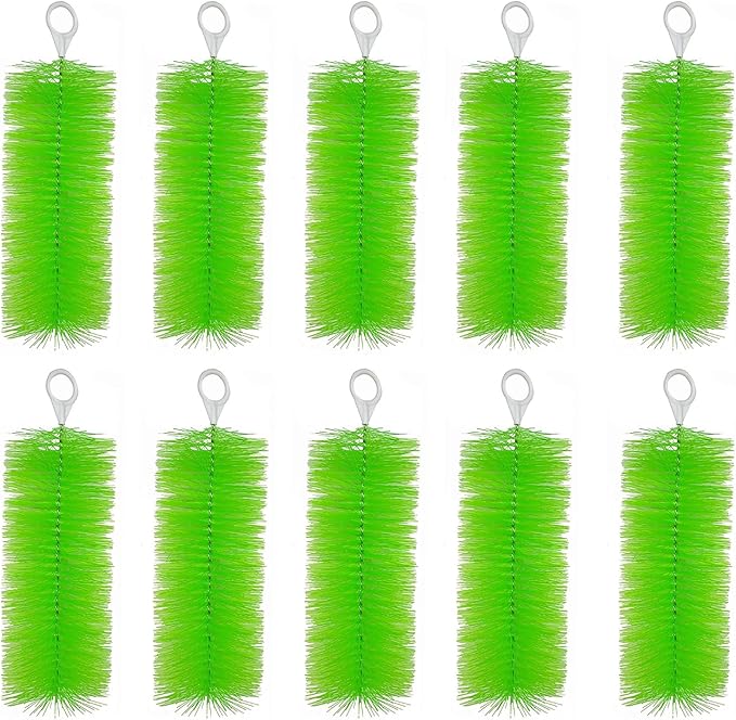 RINOO 10 Packs Fish Pond Filter Brushes Set for Koi Pond Fish Tank Aquarium Water Garden Pond Skimmer Filter Cleaning Brush 16 Inch by 4.7 Inch (Green)