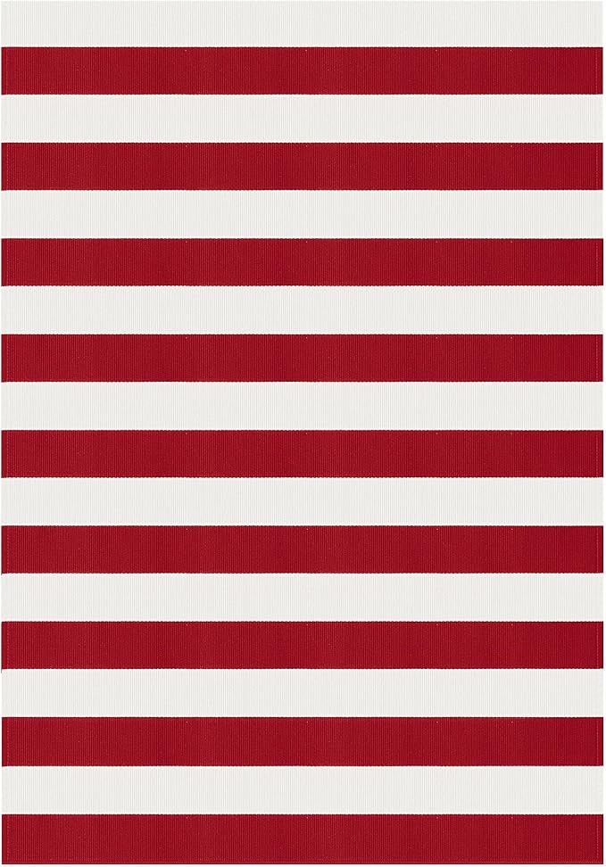 IOHOUZE Christmas Door mat 4x6 Ft Orange Red Striped Area Rug Washable Front Porch Rug Striped Door Mat Outside Entrance Entryway Doormat for Christmas, Winter Porch Decor