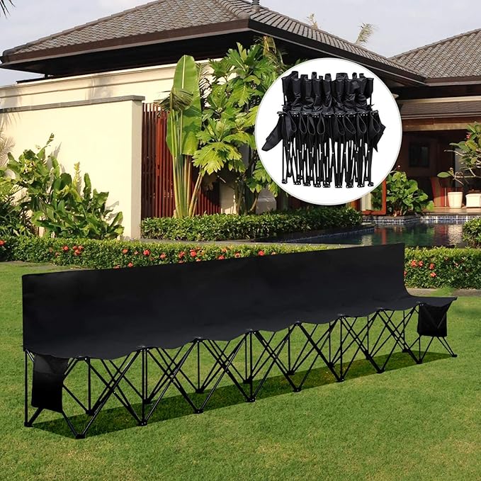 Yaheetech Foldable Sideline Bench 600D Oxford Double Layer Fabric