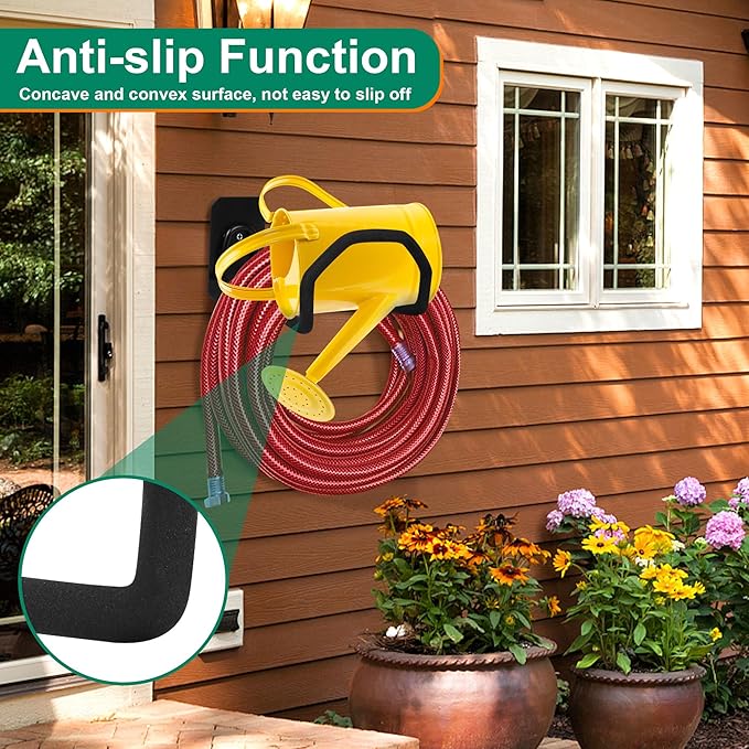 2pcs Heavy Duty Hose Hanger Wall Mount Water Hose Holders for Outside, Sturdy Hose Stand for Garden Hose Storage and Extension Cords (2pcs)