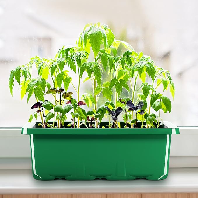 MIXC 10 Packs Seed Starter Tray Seed Starter Kit with Humidity Dome (120 Cells Total Tray) Seed Starting Trays Plant Starter Kit and Base Mini Greenhouse Germination Kit for Seeds Growing Starting