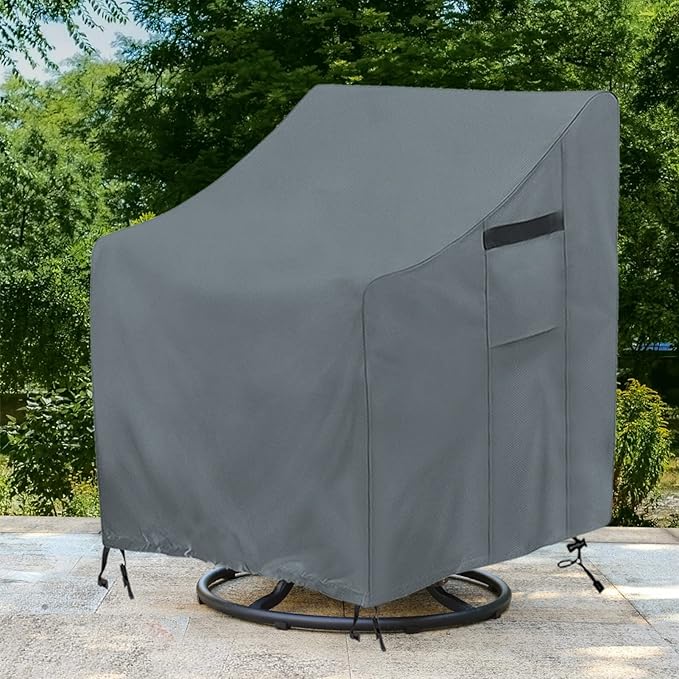 Patio Chair Covers, Outdoor Swivel Lounge Chair Cover 4 Pack, (30 L x 34 W x 38.5 H inches) Waterproof Heavy Duty Outdoor Chair Covers, gray