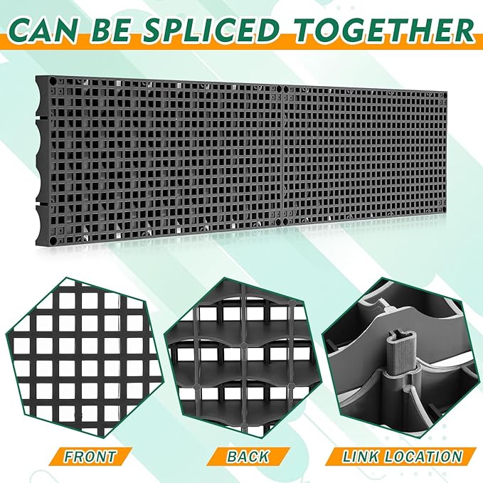6 Pack 24 Inch x 12 Inch Heavy Duty Fountain Basin Grate for Pond and Water Garden Features and More Snap-Together - Hide Reservoir, Rocks, Other Decorative Objects (Gray)